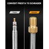 AstroAI Brass Presta Valve Adapter, Convert Presta to Schrader Valve