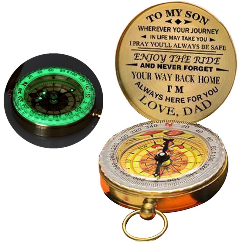 Luminous Compass Dad To Son Enjoy The Ride Gift for