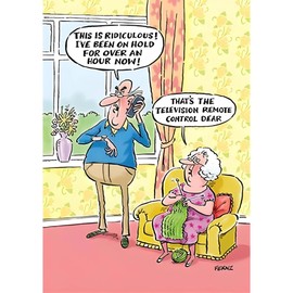 Funny Male/Female Birthday Card for Him/Her - Humorous General Card for Men/Women - Cartoon Design - Phone Joke - Made in the UK - Eco-Friendly