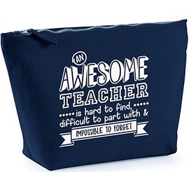 Hippowarehouse An Awesome Teacher is Hard to Find, Difficult to Part With & Impossible to Forget printed make up cosmetic wash bag 18x19x9cm
