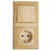 Günsan Visage Socket Switch Combination Flush-Mounted Oak Wood Look 16A