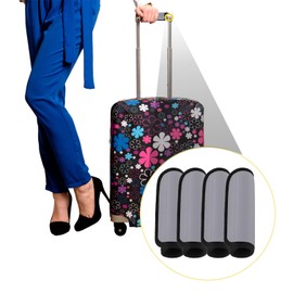 4Pack Luggage Handle Wraps for Suitcase, Neoprene Handle Wraps, Luggage Handle Cover for Suitcases Airport (Grey)