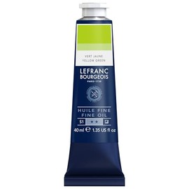 Lefranc Bourgeois 301783 Fine Oil Paint in Excellent Quality, Lightfast with Even Consistency, 40 ml Tube, Ideal for Stretcher Frames, Canvas, Painting Cardboard - Light Green