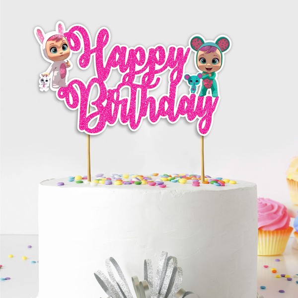 Seyal® Cry Babes - Decoración para tarta de feliz cumpleaños