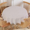 Round Tablecloth 120 Waterproof Tablecloth Round Cotton Linen Tassel Round