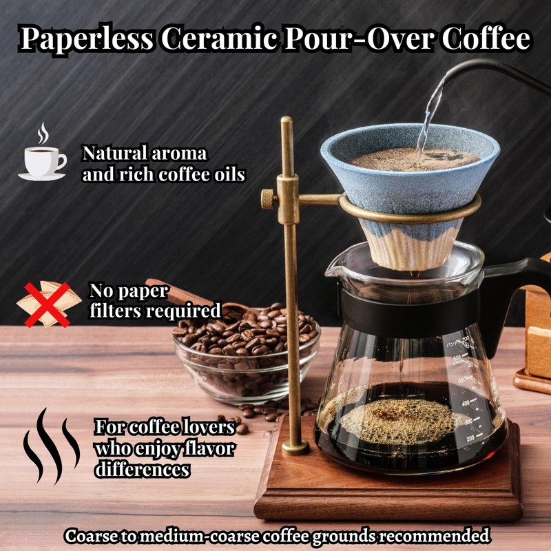 Ceramic Reusable Coffee Filter Dripper Paperless Sustinable Mt. Fuji Made
