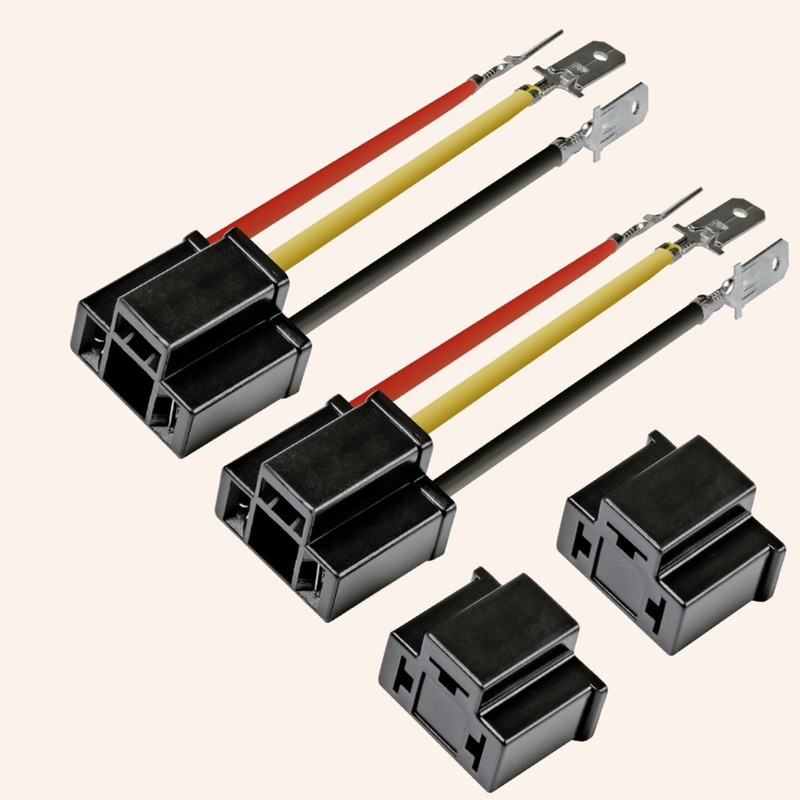 2pcs H4 Headlight Socket Converter Head Light Wiring Harness Adapter