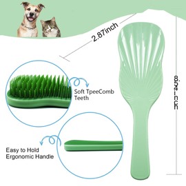 MAEELOU Soft Bristle Puppy Brush for Small Dogs - Gentle Grooming Brush for Shih Tzu, Yorkie, Maltese & Maltipoo. Effective Dog Hair Remover & Pet Hair Removal Brush for Tangles & Shedding (Green)