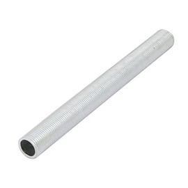 sourcing map Lamp Pipe Nipple Hollow Lamps Repair Part Hardware 120 mm Length M12 Thread for Chandelier Lighting Equipment Zinc Alloy Silver Tone