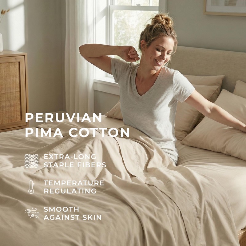 Peru Pima 415 Thread Count Percale California King Sheet Set