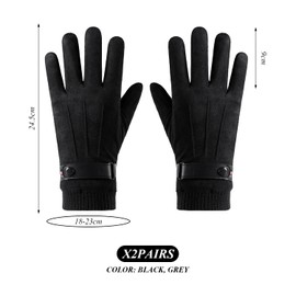 HDGSAFD 2 Paar Herren-Thermohandschuhe, Fahrradhandschuhe, Wind- Und Kältebeständige Handschuhe, Rutschfeste Handschuhe, Touchscreen-Handschuhe