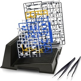 Tmwinners Gunpla Stand (L-shaped, Can Hold Up to 25 Sheets or Rectangular/42 Sheets) (Groove 0.12 - Depth 0.2 inches (3.0 mm) - Depth 0.2 inches (5 mm)