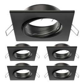 ledscom.de RIR Ceiling Mounting Frame, Square, Swivelling, Matte Black, Pack of 5