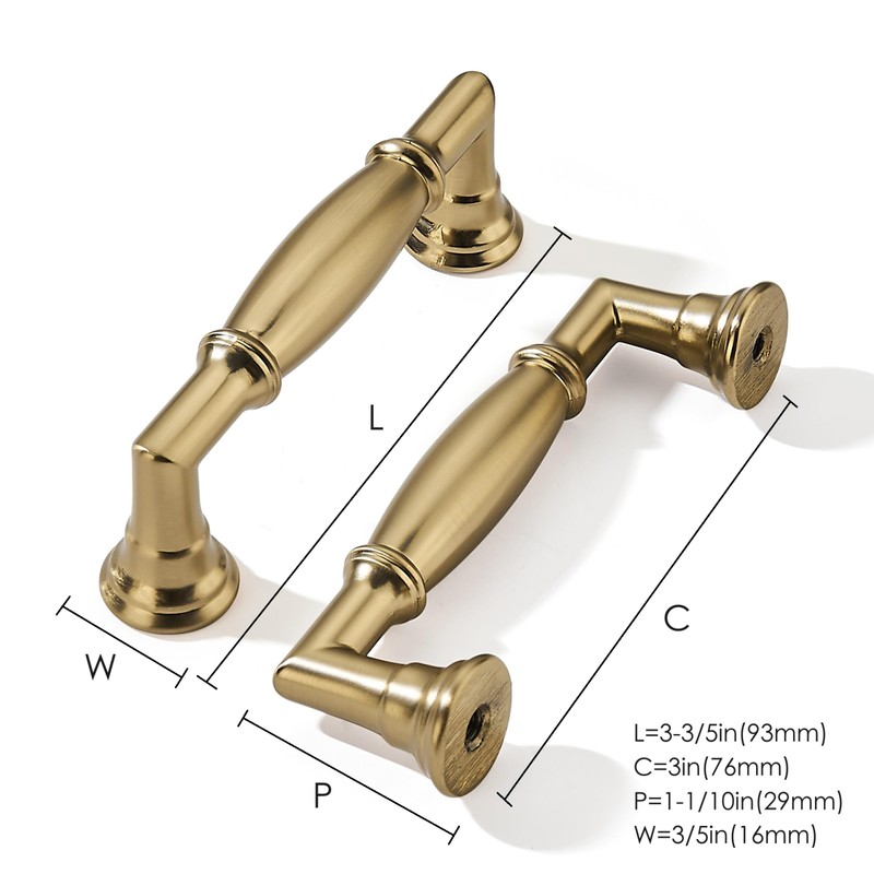khtumeware 10 Pack 3 Inch(76mm) Champagne Bronze Cabinet Pulls Heavy
