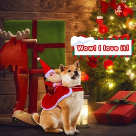 Dog Christmas Costume, Dog Costume Christmas, Dog Coat for Small, Medium, Large Dog Clothing, Christmas Hat, Santa Reindeer Costume for Dogs, Christmas Jumper Pet Hoodie Coat