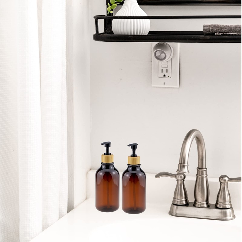 Shampoo Bottles Refillable, Kimqi Bathroom Shampoo and Conditioner Dispenser Set,