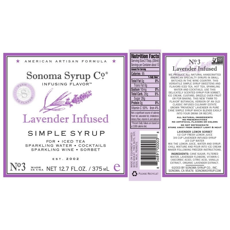 Sonoma Syrup Co. Lavender Infused Simple Syrup 12.7 fl oz