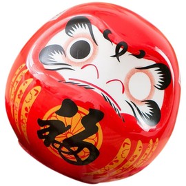 Zerodeko Daruma Doll Red Japanese Daruma 6cm 2 Inch Good Luck Well Wishes Ceramic Figurine Feng Shui Statue Wealth Charms A