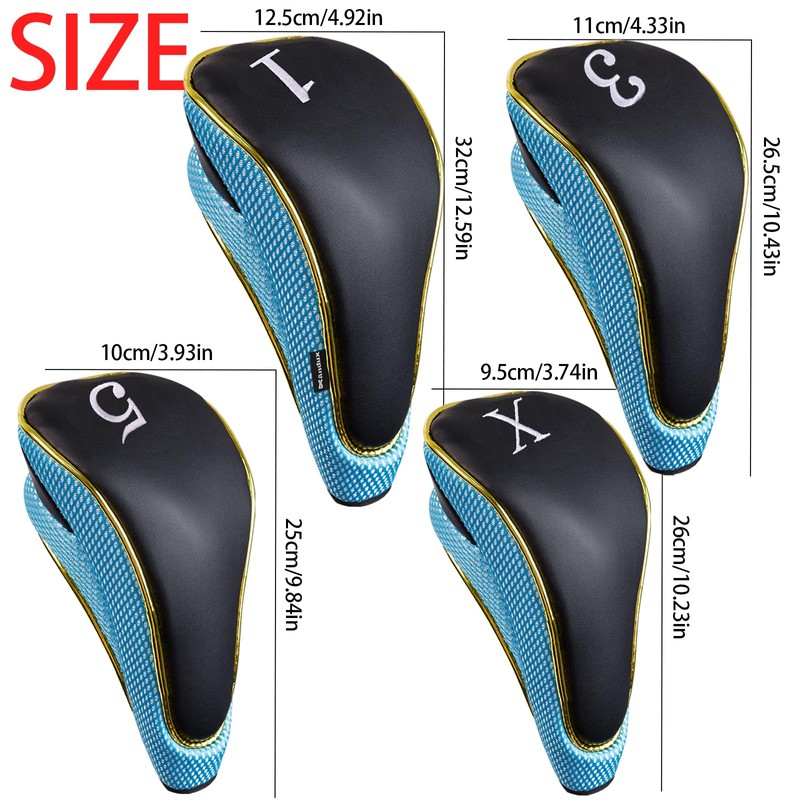 Andux 4Pcs/Set Gold Golf 460cc Driver Fairway Wood Club Head