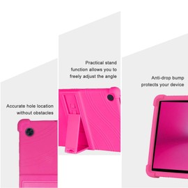Case Cover for T-Mobile REVVL Tab 2 2025, KONXISA Tablet Case with Premium Silicone Material, Folding Stand Fuction, Shockproof and Full Protection Tablet Sleeve,Protective Covers, Rosered