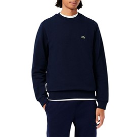 Lacoste Men's Long Sleeve Solid Creewneck T-Shirt, Navy Blue, XXL