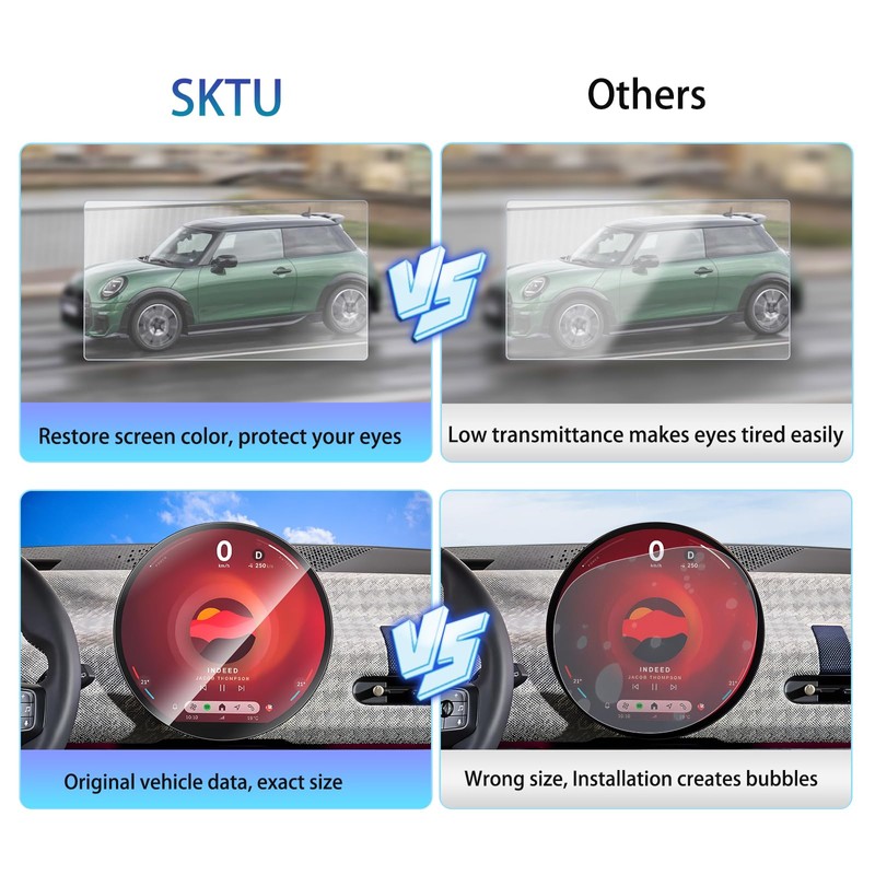 SKTU (2Pcs for 2025 Mini Cooper Accessories Screen Protector for