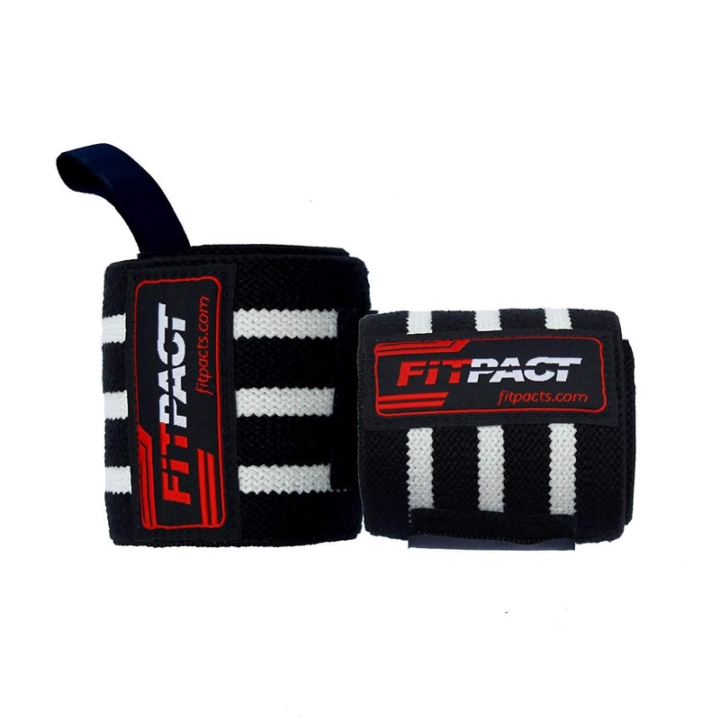 FITPACT Weight Lifting Wrist Wraps Support (PAIR), Elasticated Professional 18”