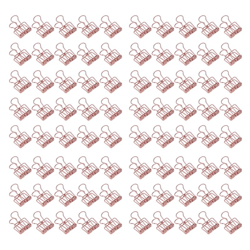 19mm 80pcs Binder Clips Strong Clamping Force Metal Hollow Tail