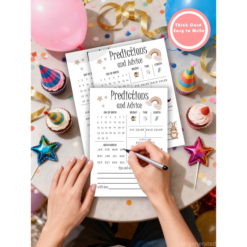 30PCS Boho Rainbow Baby Shower Games, Boho Predictions and Advice