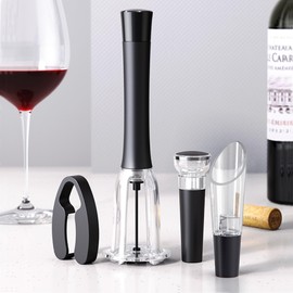 ANNIVERS Air Pressure Wine Bottle Opener Set Pump Wine Opener Kit, Vacuum Stopper, Aerator Pourer, Foil Cutter, Safe & Easy Cork Remover Keep Cork Intact for Gift, Ouvre Bouteille de Vin