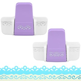Anjetan 2pcs Border Punches, Border Edge Craft Floral Pattern Punches, Flower Design Embossing Punch Tools, Scroll Punch for Scrapbooks, Wedding Cards, Greeting Cards, Decoration and DIY Arts