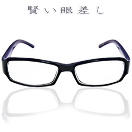 E-11-5 Black X Purple Purple Slim Square Wellington 24h OK 99% UV Protection Transparent Lens, Unisex, Adult, Popular Men, Popular Women, Date Glasses, Date Glasses, black purple