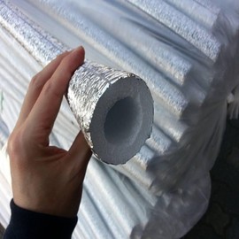 Silver foil insulation boiler pipe insulation water supply Window foil insulation - 1 piece (2m) 4ea