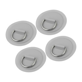 Partuto 4 Pcs Universal D Ring Patch - PVC Stainless Steel Gray