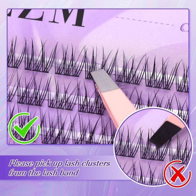 LZM Cluster Lashes Kit Individual Eyelashes - Lash Clusters Individual