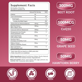 Beet Root Gummies, Nitric Oxide Supplement for Men, Beet Chews, Beetroot