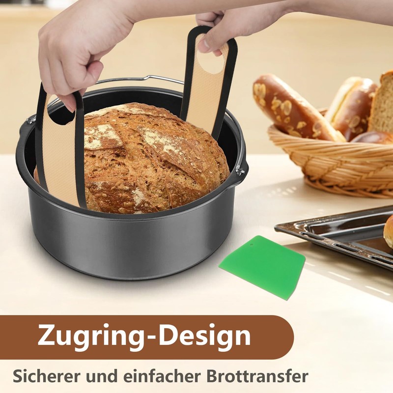 Silikon Backmatte für Dutch Oven,backmatte brot,Antihaft 2 PCS, leicht zu