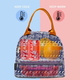 FlowFly Insulated Lunch Cooler Bag - Tote Bag Organizer for Women/Men, Elephant