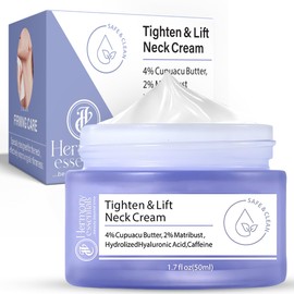 Hermony Essentials Neck Firming Cream - Anti-Aging Neck Cream for tightening and Wrinkles - Tighten & Lift Neck Firming Cream - with Hyaluronic Acid, 1.7 oz