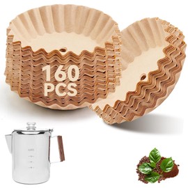 160 Pcs Percolator Coffee Filters Compatible with COLETTI Coffee Percolator, Disposable Perforated Filter Paper for Coletti Bozeman 12 Cup