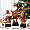 Christmas Extendable Santa Snowman Standing Figure Doll Decoration LF1003 Free Size/Deer 2ea