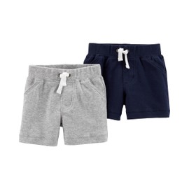 Carter's Baby Boys 2 Pack Pants, Heather/Navy Shorts, 24 Months