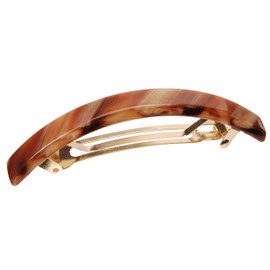 France Luxe Narrow Rectangle Volume Barrette - Caramel Horn