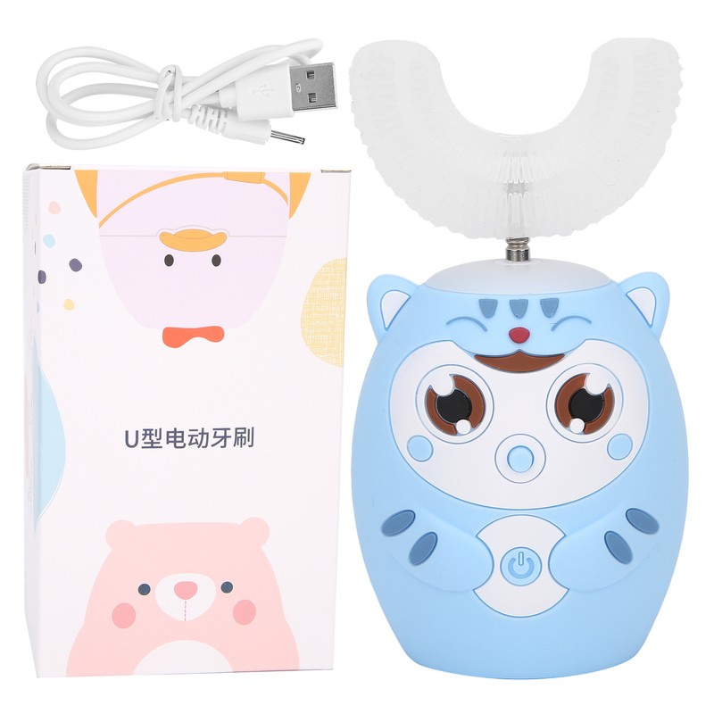 U Shaped Automatic Toothbrush Cartoon Ultrasonic Toothbrush Oral Cleaning Brush
