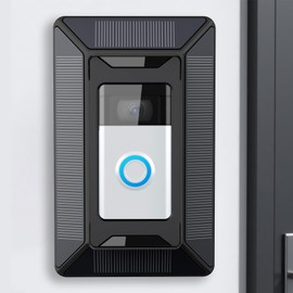 Solar Charger for Ring Doorbell, 2-in-1 with Mount Stand, Micro-USB & Type-C Charging Ports, Compatible with Ring Battery Doorbell (2024 Release) & Ring Video Doorbell (2nd Gen - 2020 Release)