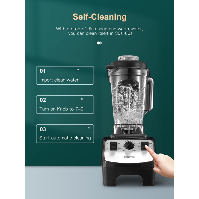Reemix Counter Blender Smoothie Maker, 1450W Professional High Speed Blenders