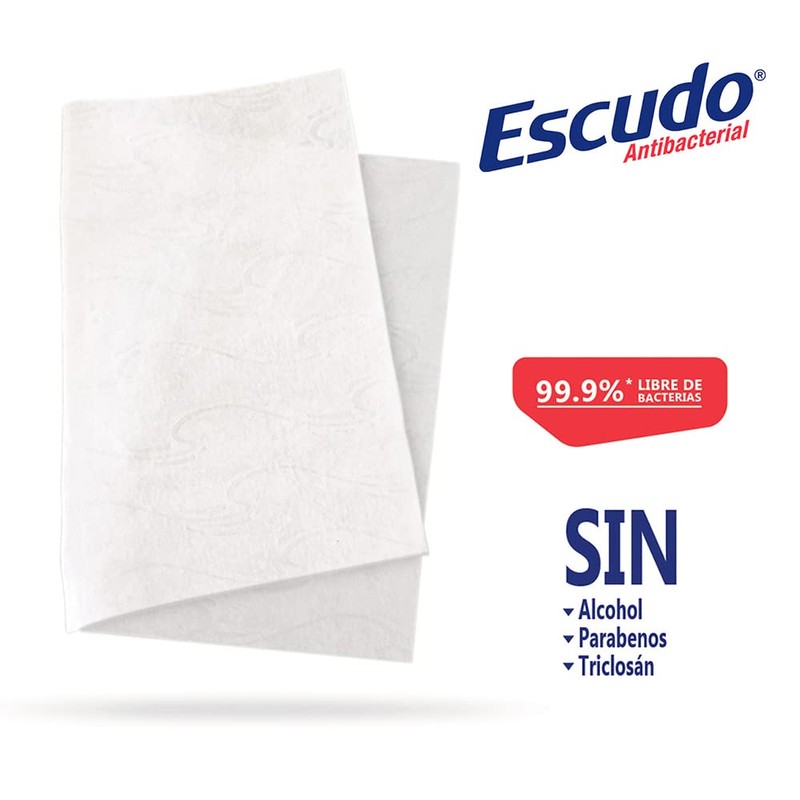Escudo Antibacterial Toallitas Húmedas, 1 Paquete con 50 Toallitas, Protección