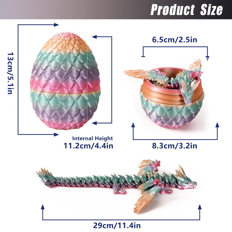 nezababy Dragon Egg with Dragon, 3D Printed Dragon in Egg,