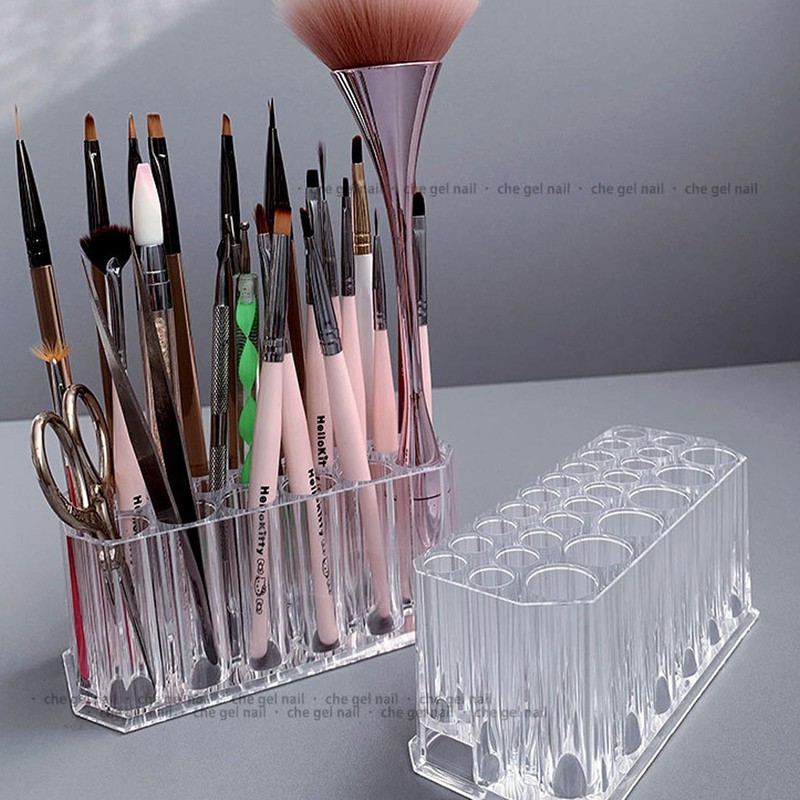 Clear Acrylic Lipstick Organizer Makeup Nail Brush Eyeliner Lip Liner