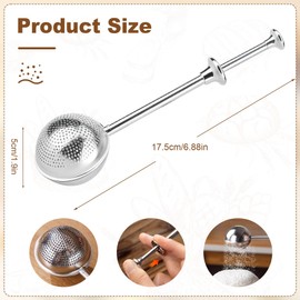 Powdered Sugar Shaker Duster, 2 PCS Sifter for Baking, Flour Duster for Baking, 304 Stainless Steel Powdered Sugar Spring Duster for Baking, Spring-operated Handle for Sugar Flour and Spices
